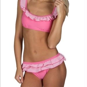 NWT Lauren James SS Ruffle Bikini !